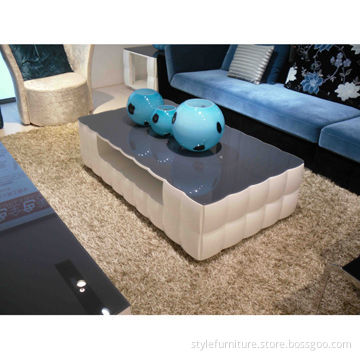 Coffee table, rectangle design, tempered glass top